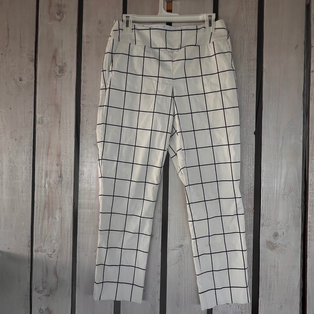 Swing Control Windowpane Grid Golf Pants Size 8 White Black